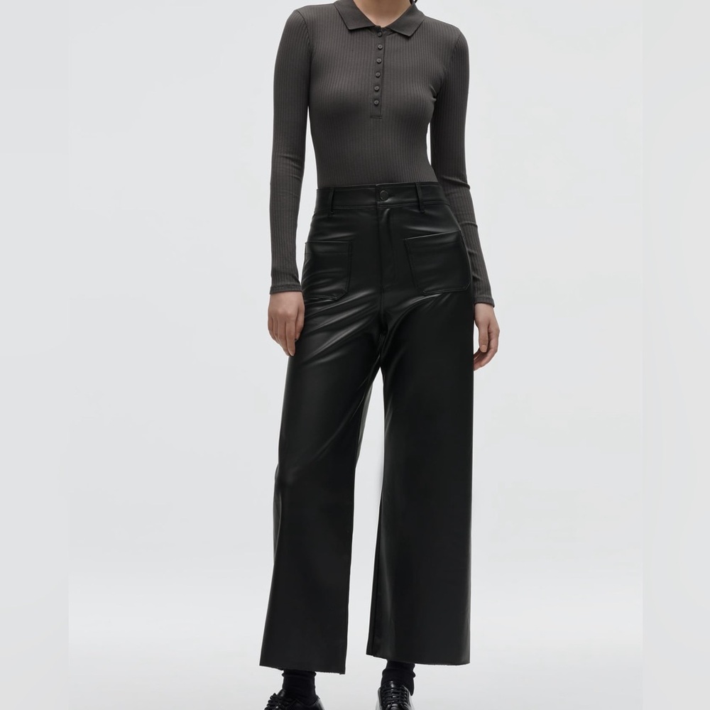 Zara Marine “Leather” Wide Leg Pants